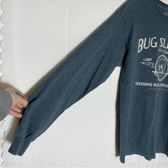 Bug Slinger Fly Gear Blue Long Sleeve Crew Neck T Shirt M - Picture 9 of 13